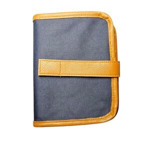 Stylish Blue and Tan Wallet By Novotel, Used. Can Be Used As a Notepad Too